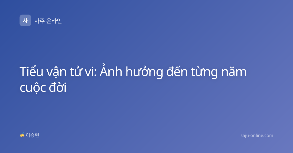 Tiểu vận tử vi: Ảnh hưởng đến từng năm cuộc đời